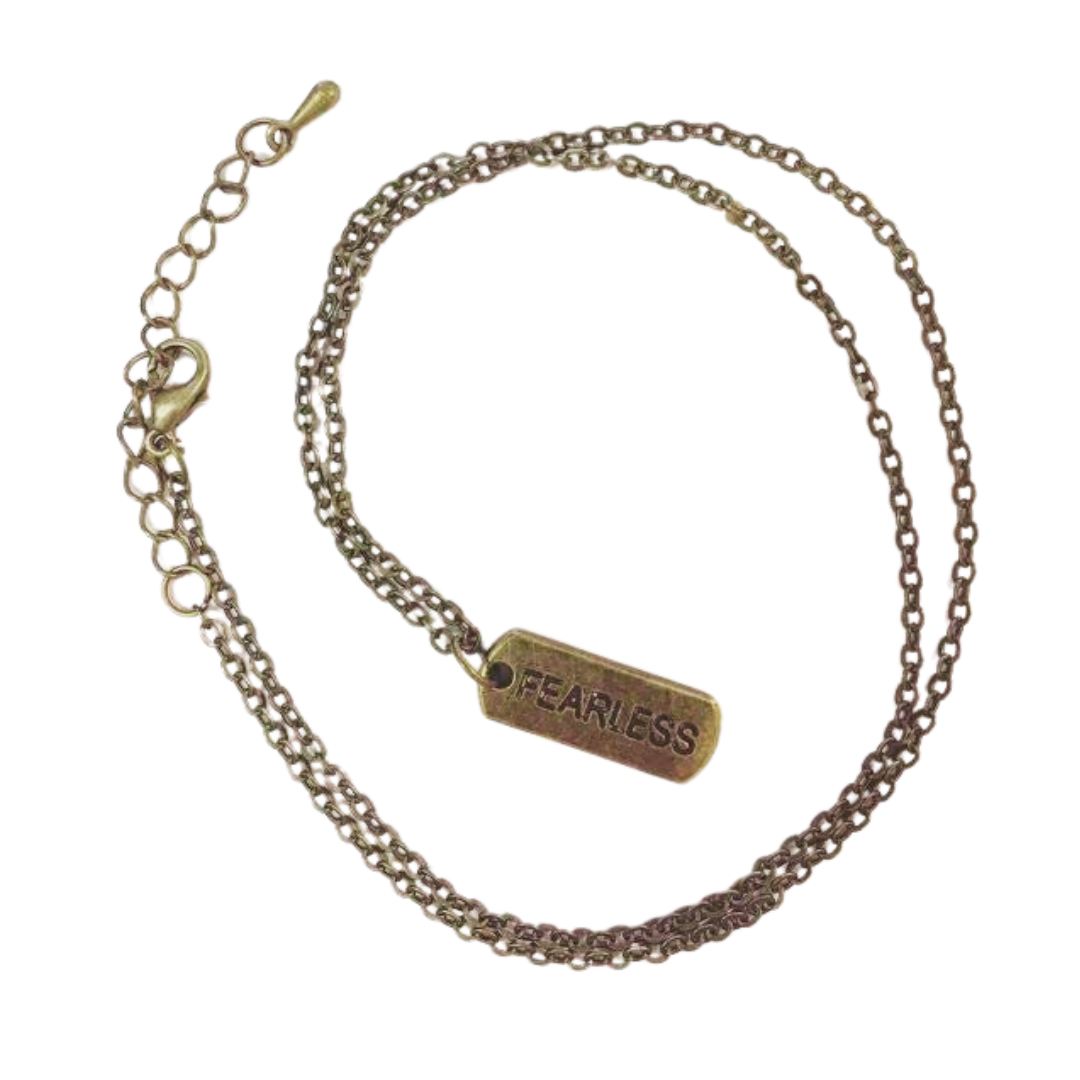 Fearless Necklace in Dark Brass Color