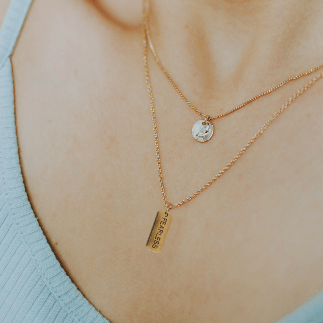 Fearless Necklace in Dark Brass Color