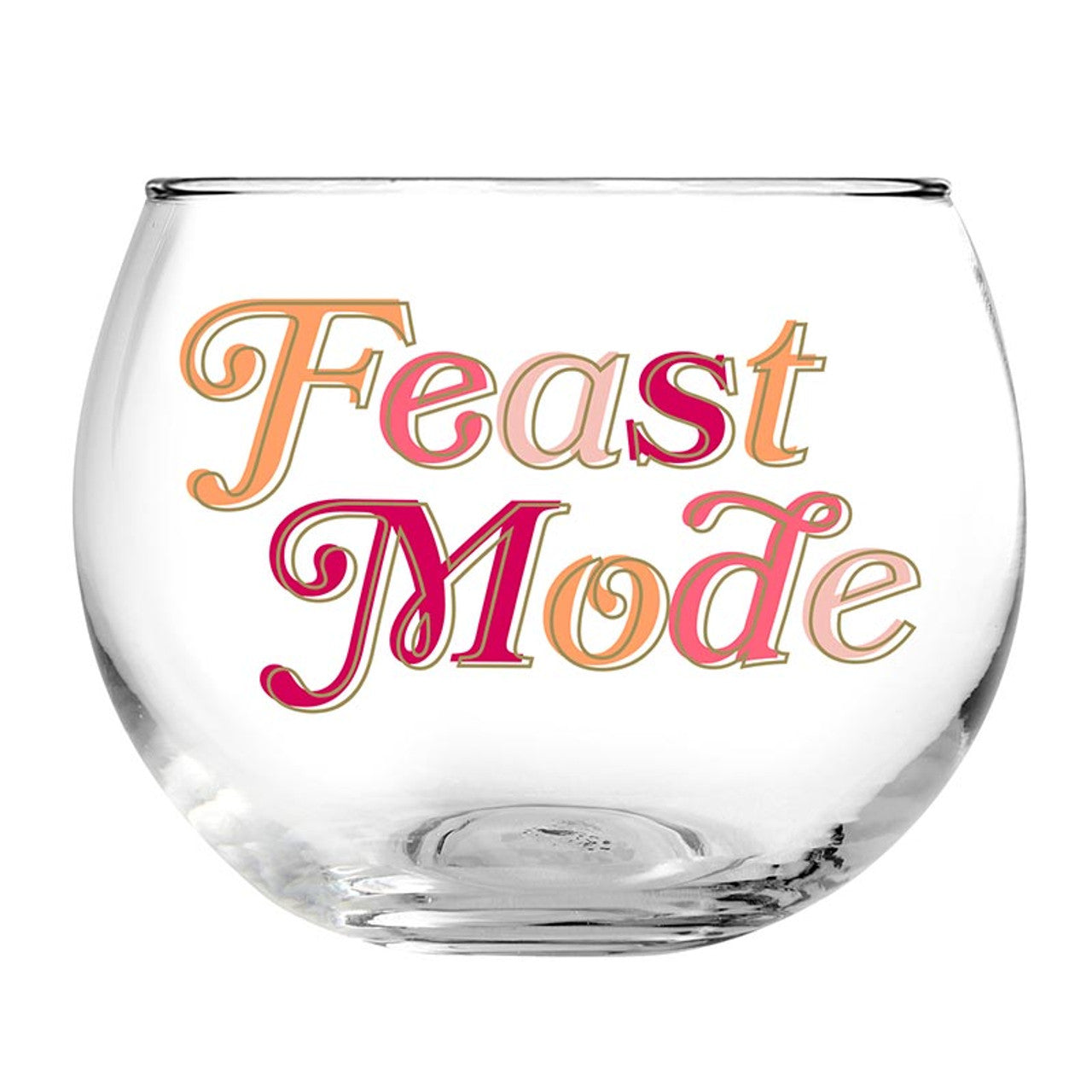 Feast Mode Thanksgiving Holiday Roly Poly Wine Glass | 13 oz.