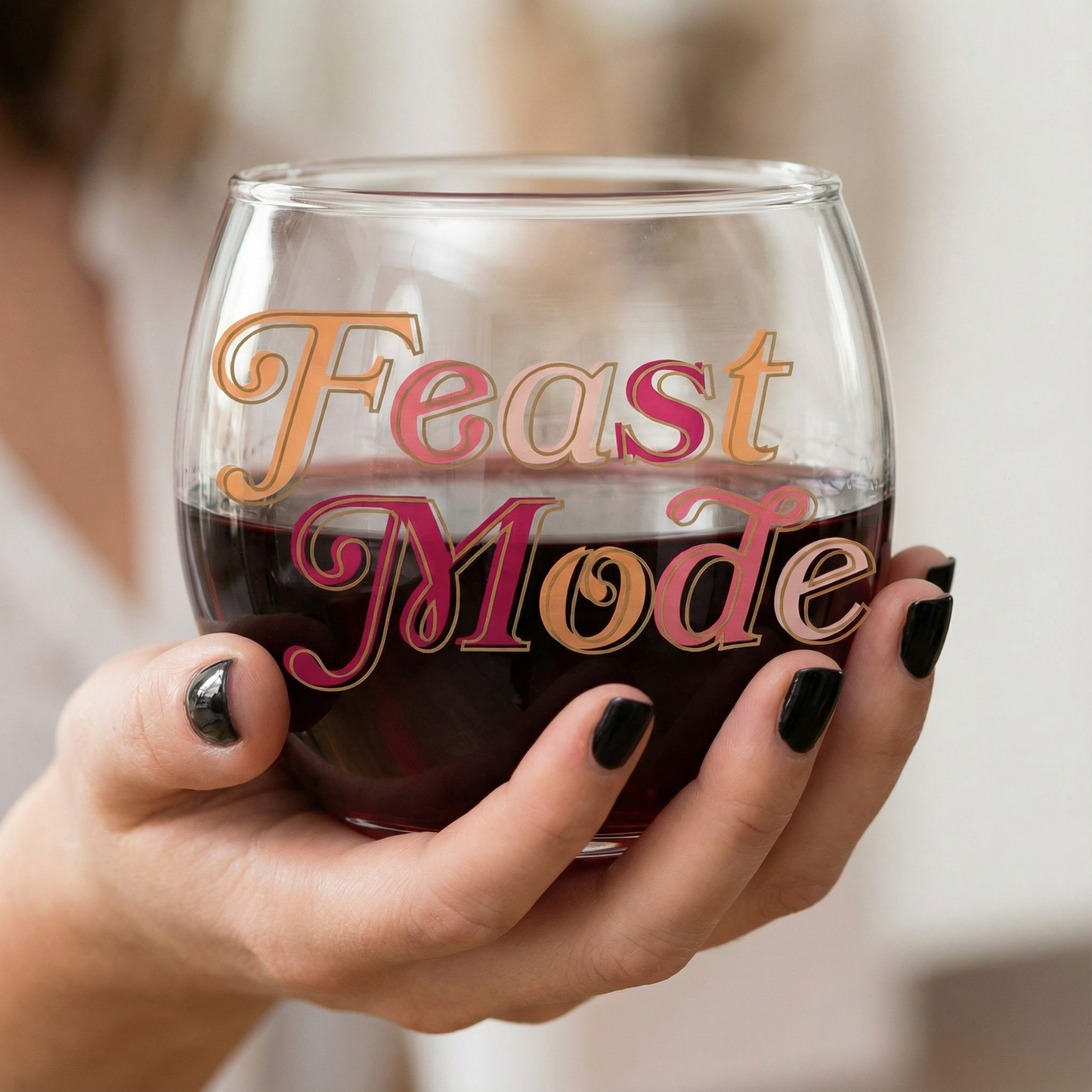 Feast Mode Holiday Roly Poly Wine Glass | 13 oz.