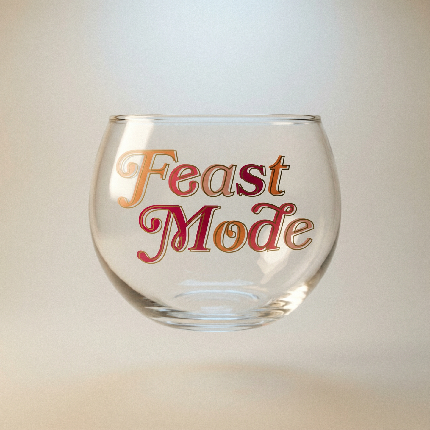 Feast Mode Holiday Roly Poly Wine Glass | 13 oz.