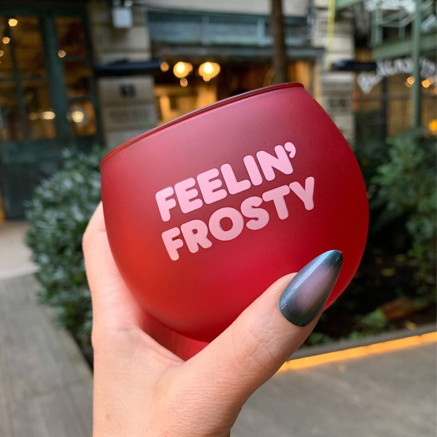 Feelin' Frosty Roly Poly Glass in Tinted Red | 13oz