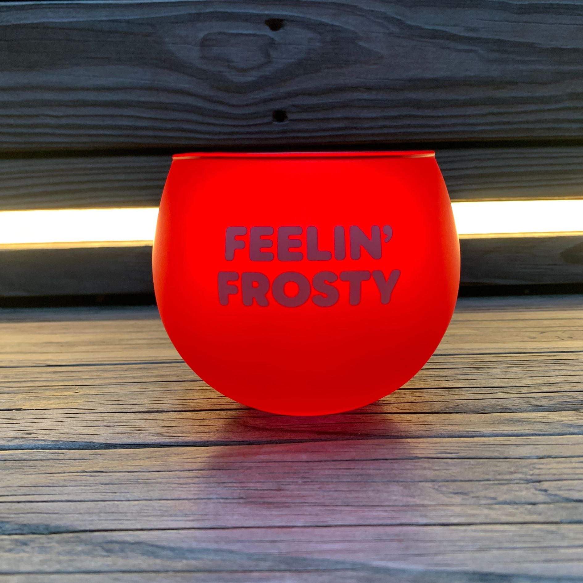 Feelin' Frosty Roly Poly Glass in Tinted Red | 13oz