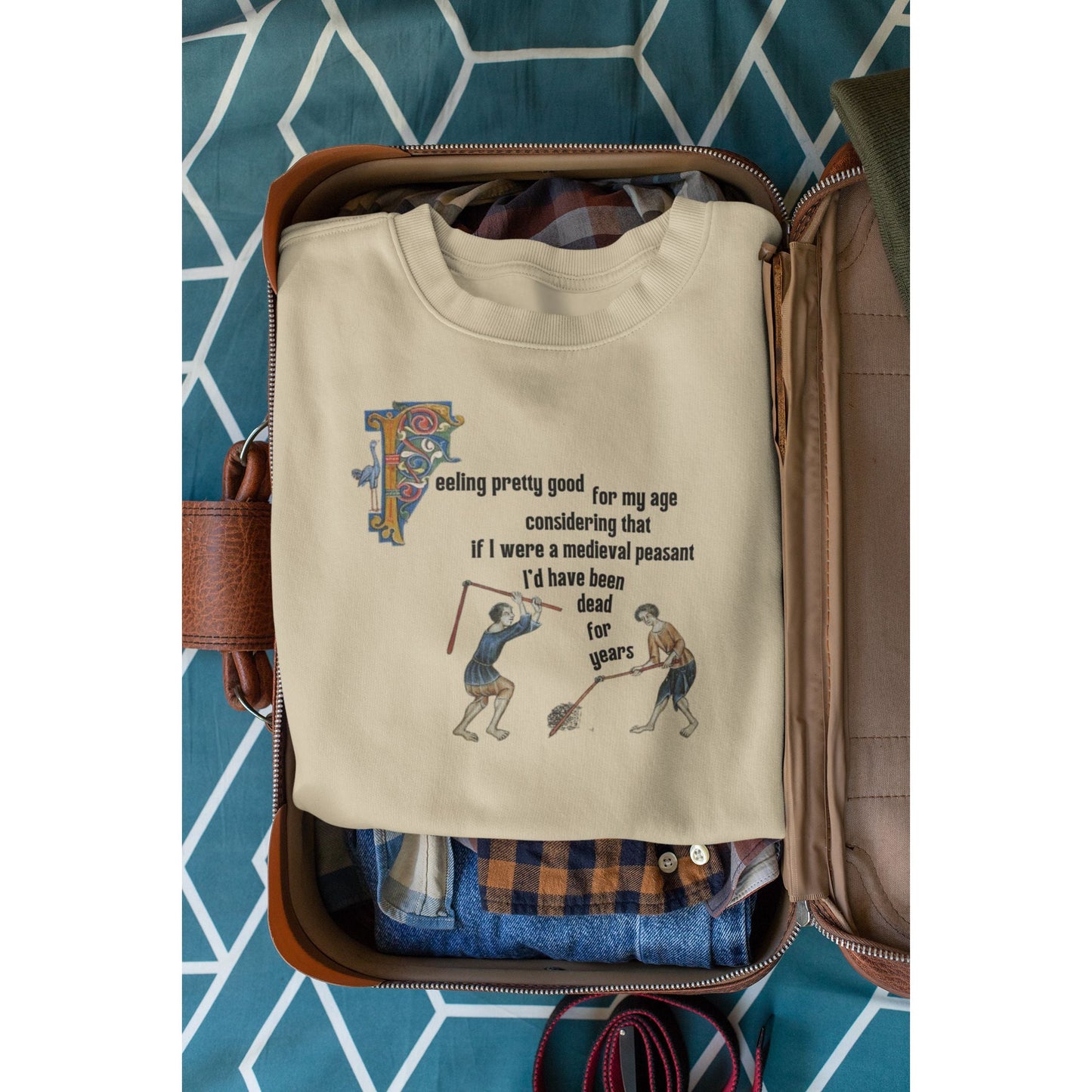 Feeling Pretty Good for My Age Medieval Peasant Unisex Heavy Blend™ Crewneck Sweatshirt