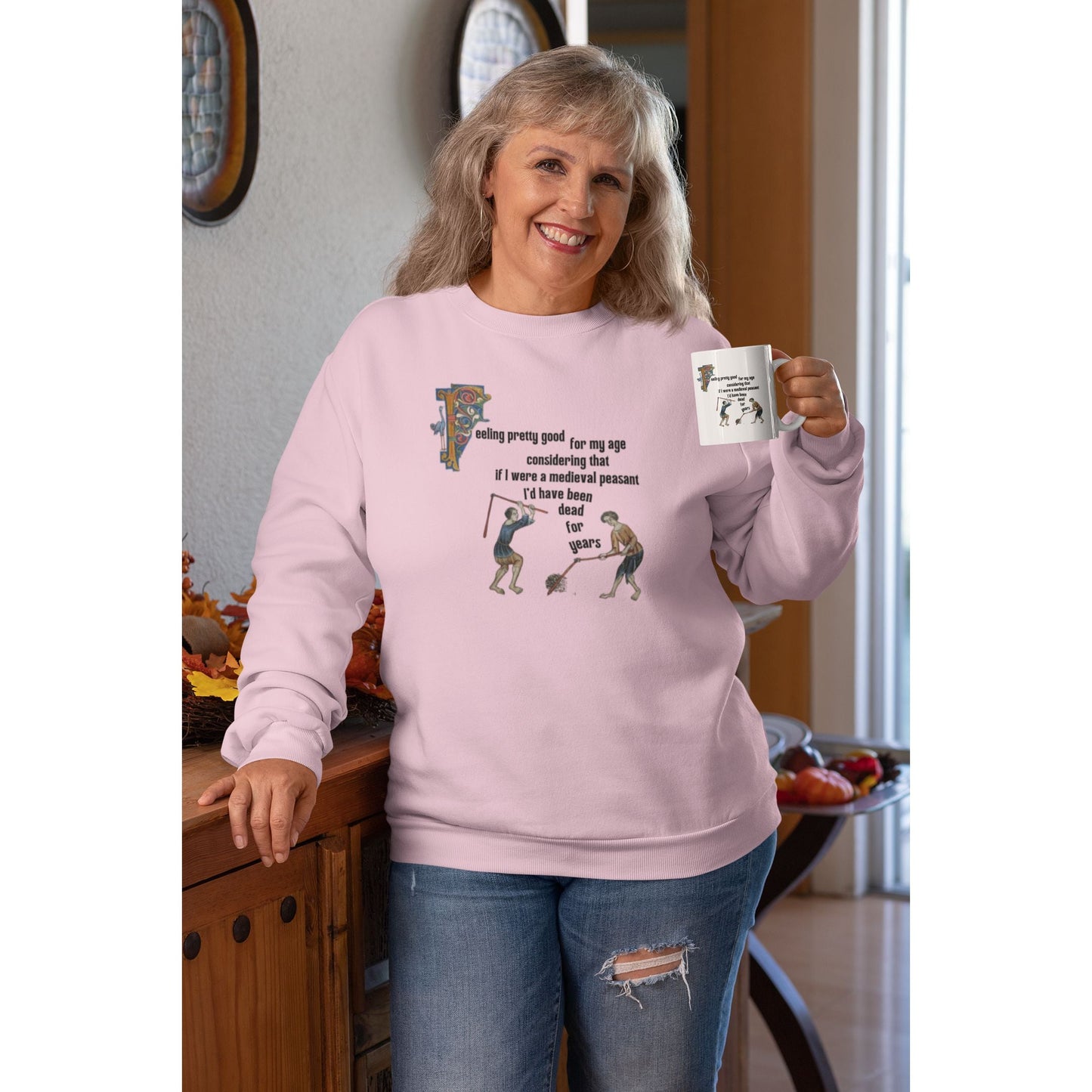 Feeling Pretty Good for My Age Medieval Peasant Unisex Heavy Blend™ Crewneck Sweatshirt