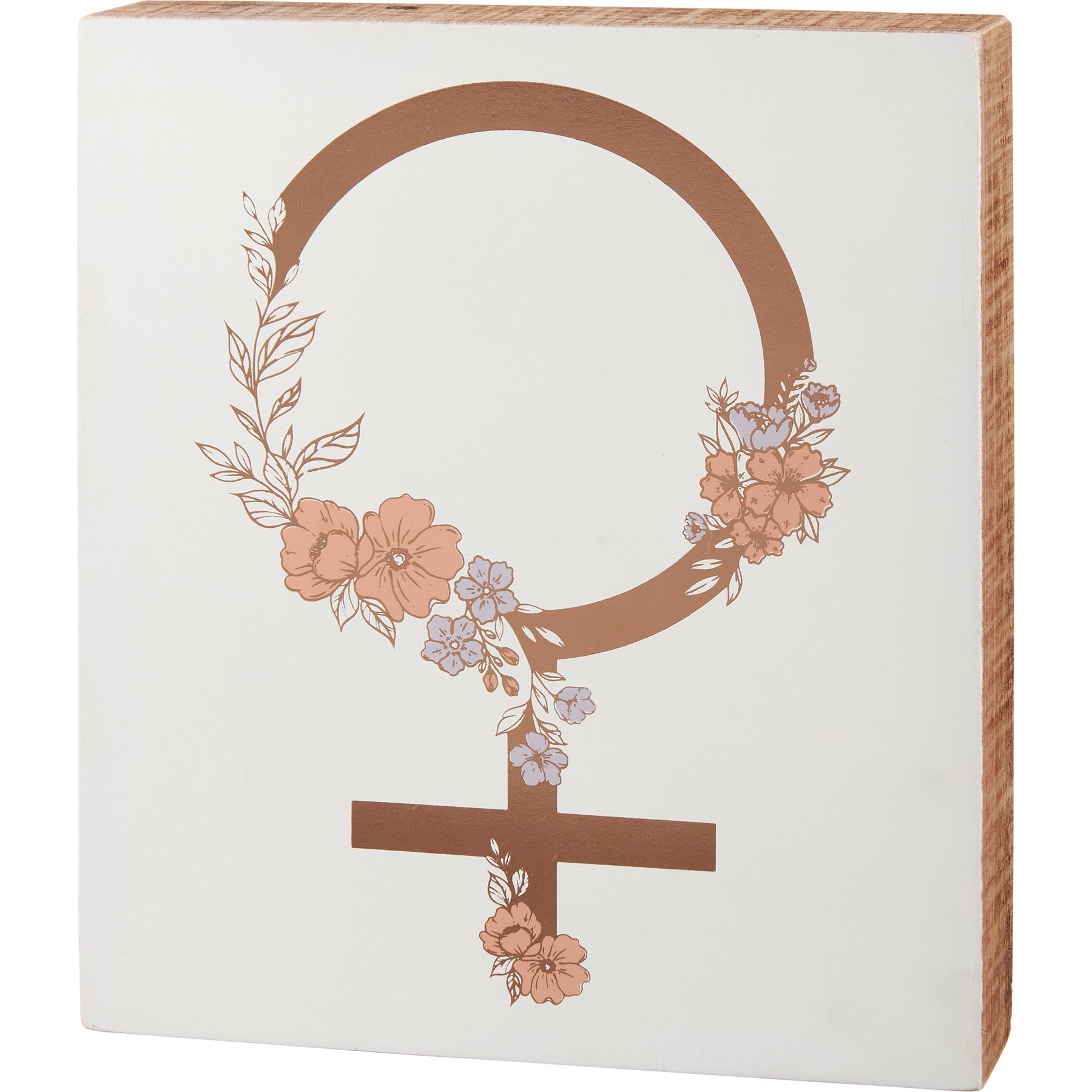 Female Box Sign | Female Gender Symbol Wooden Sign Decor | 7.75" x 9"