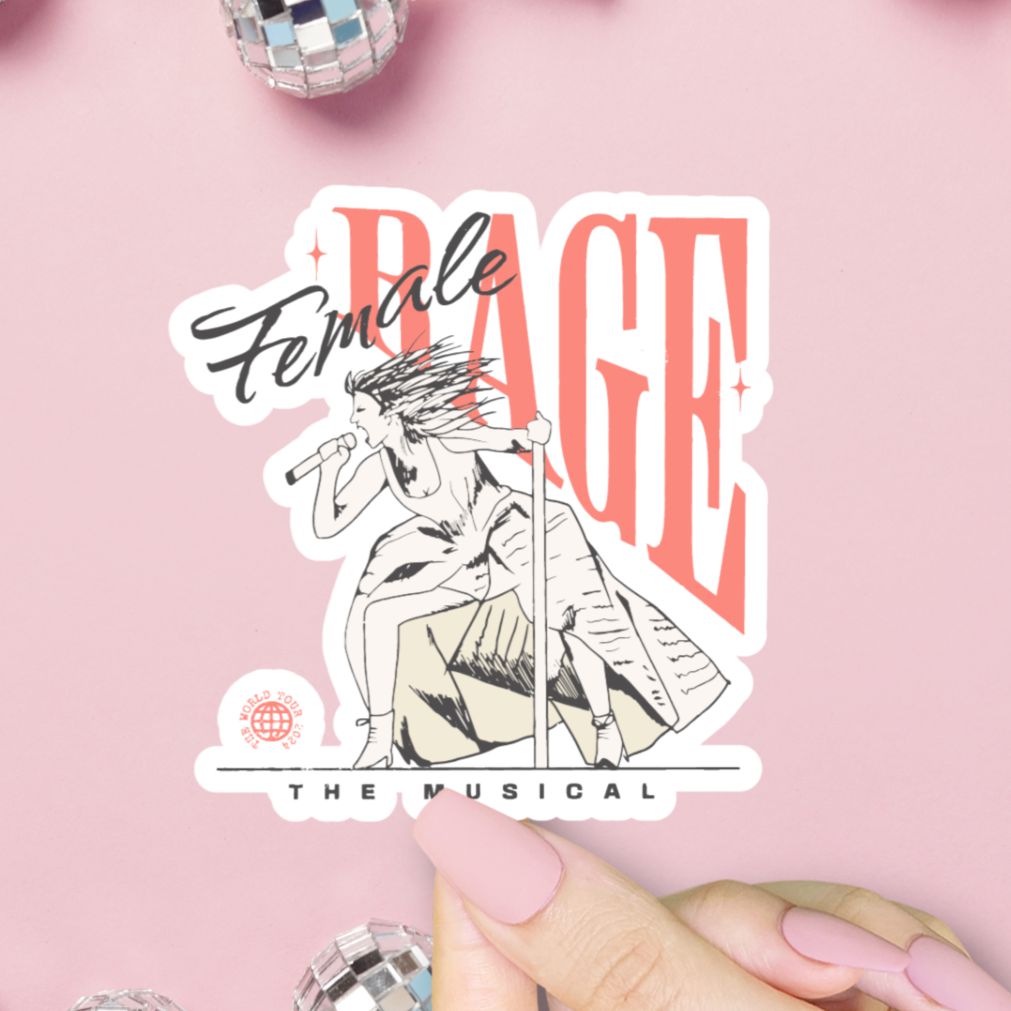 Female Rage The Musical Sticker, Taylor Swift Tortured Poets TTPD Vinyl Sticker