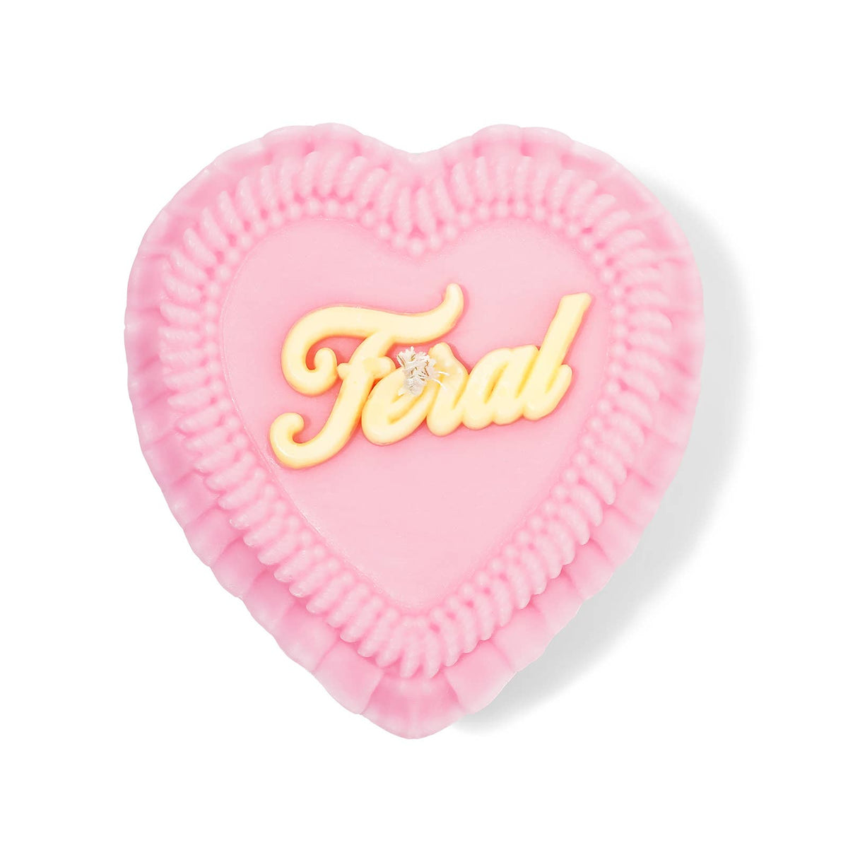 Feral Heart Cake Unscented Candle in Pink and Yellow-Fun Club-The Bullish Store