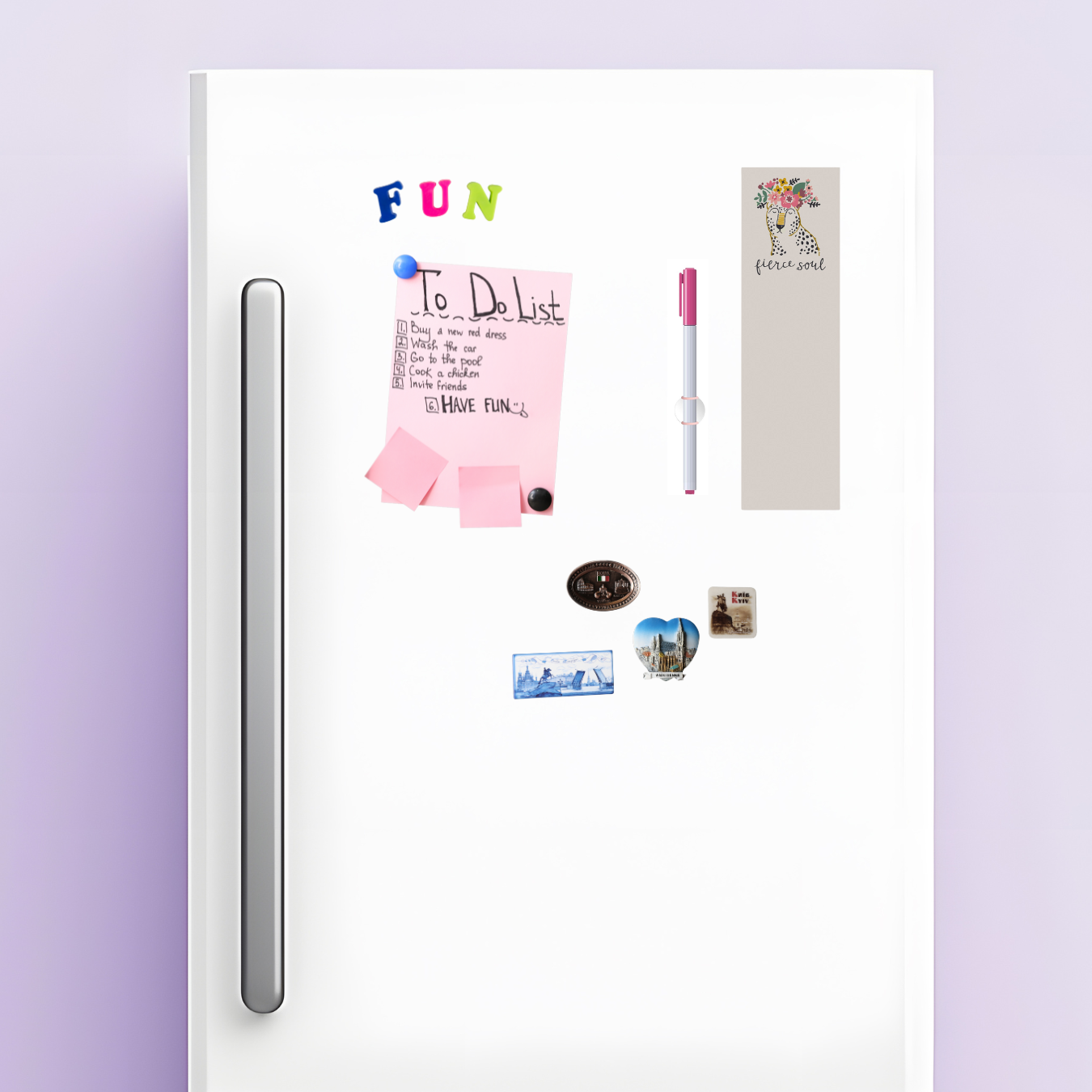 Fierce Soul Cheetah With Floral Crown Design List Notepad | 9.5" x 2.75" | Holds to Fridge with Strong Magnet