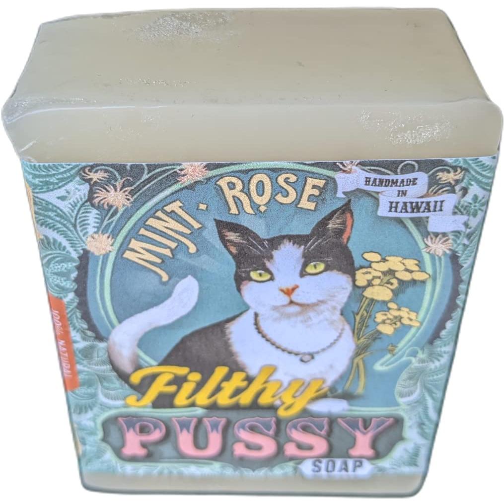 Filthy Pussy Soap in Mint Rose Soap | Handmade Natural Skincare Bar Soap
