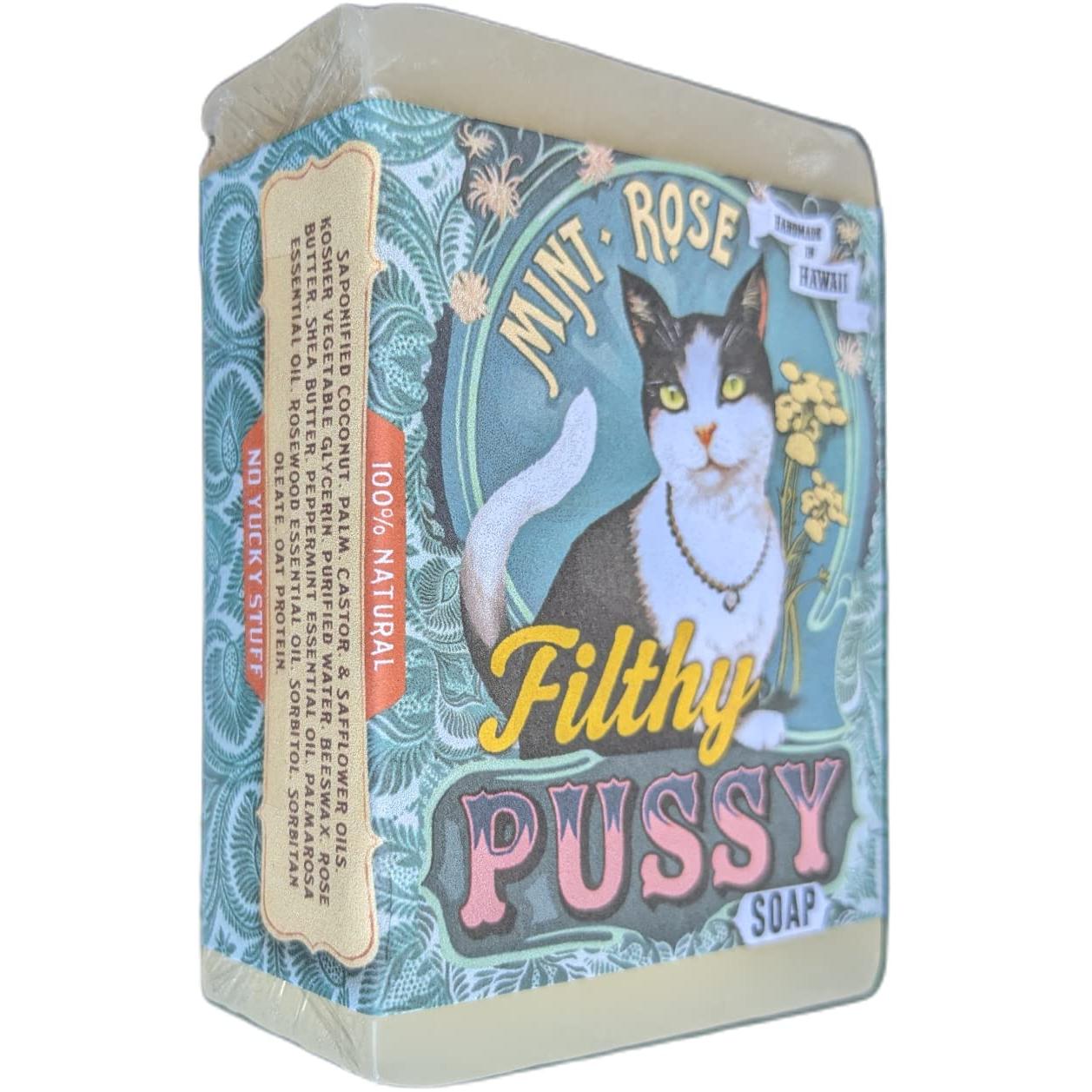Filthy Pussy Soap in Mint Rose Soap | Handmade Natural Skincare Bar Soap