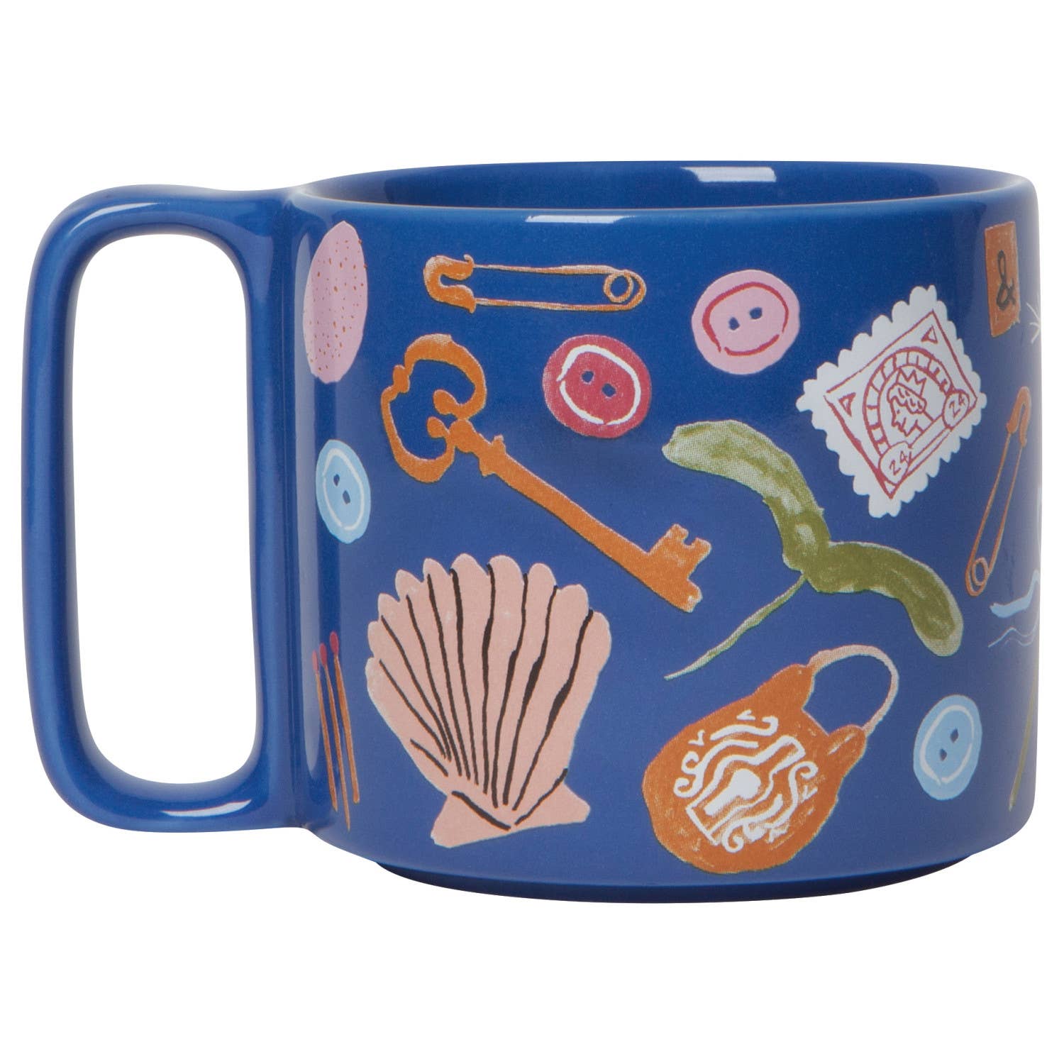 Finders Keepers Ceramic Studio Midi Mug | Cobalt Blue Coffee Tea Cup | 11 oz