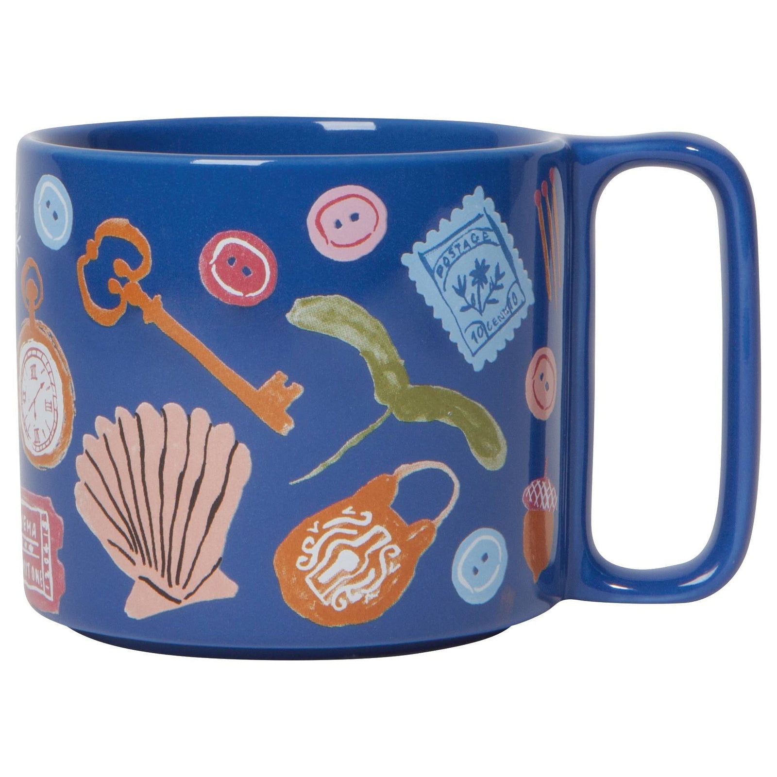 Finders Keepers Ceramic Studio Midi Mug | Cobalt Blue Coffee Tea Cup | 11 oz