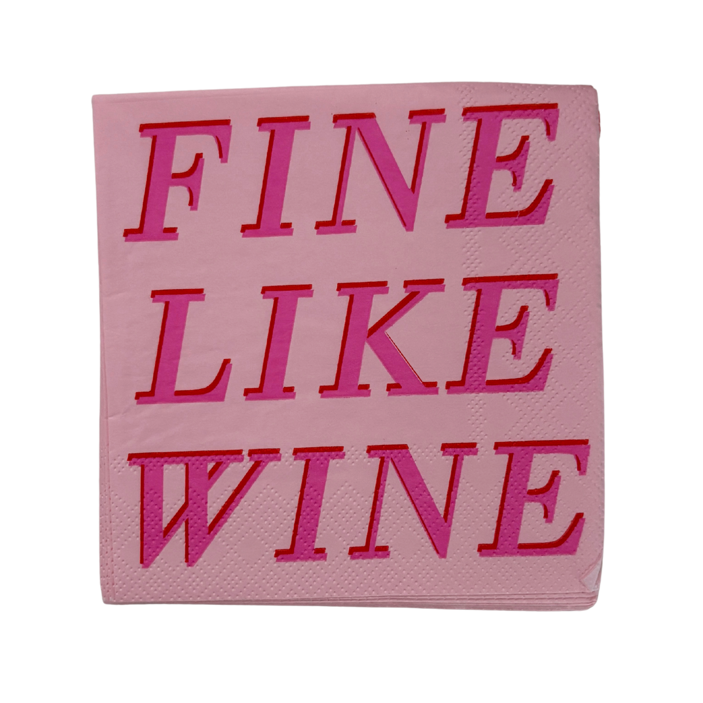 Fine Like Wine Beverage Napkins | Pink Party Napkins | 5''