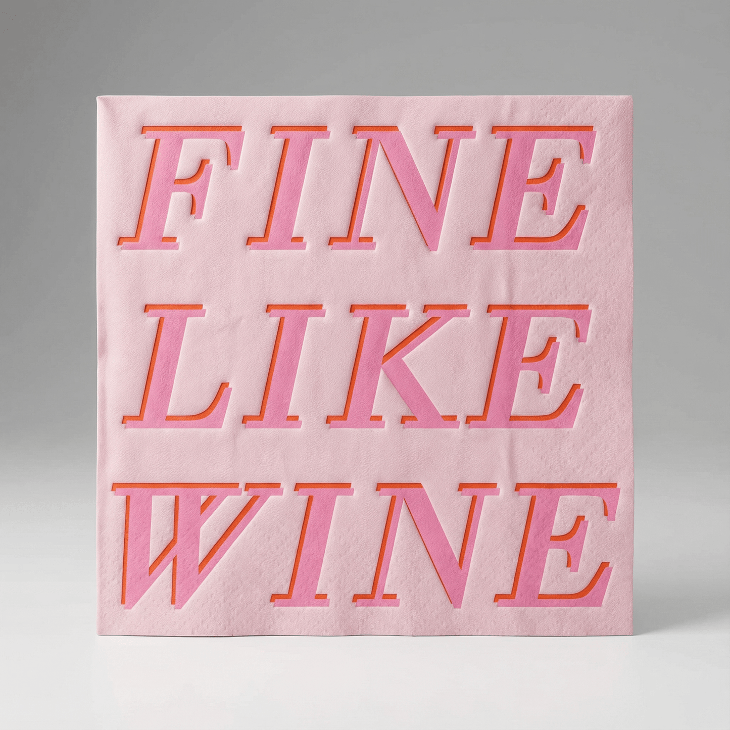 Fine Like Wine Beverage Napkins | Pink Party Napkins | 5''