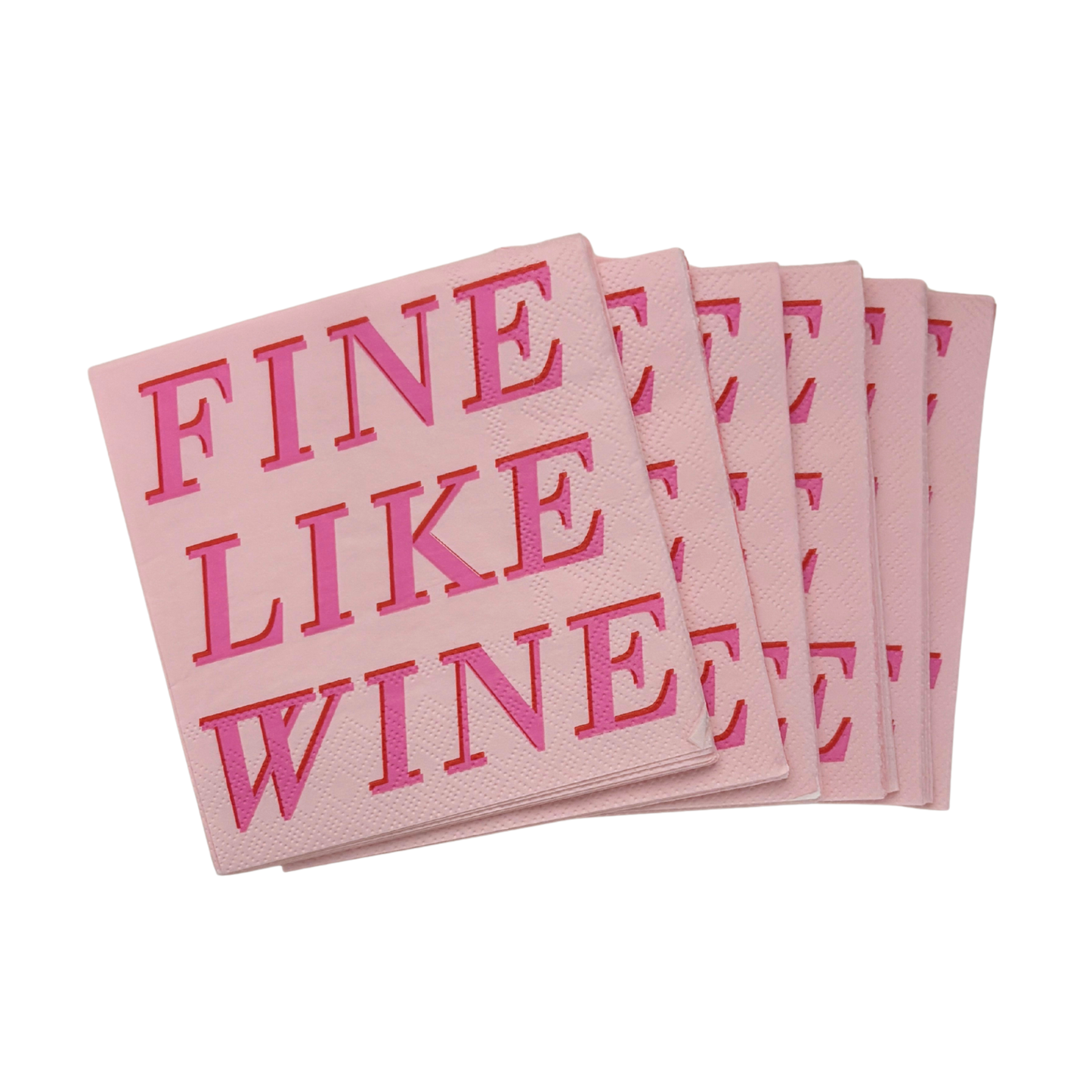 Fine Like Wine Beverage Napkins | Pink Party Napkins | 5''