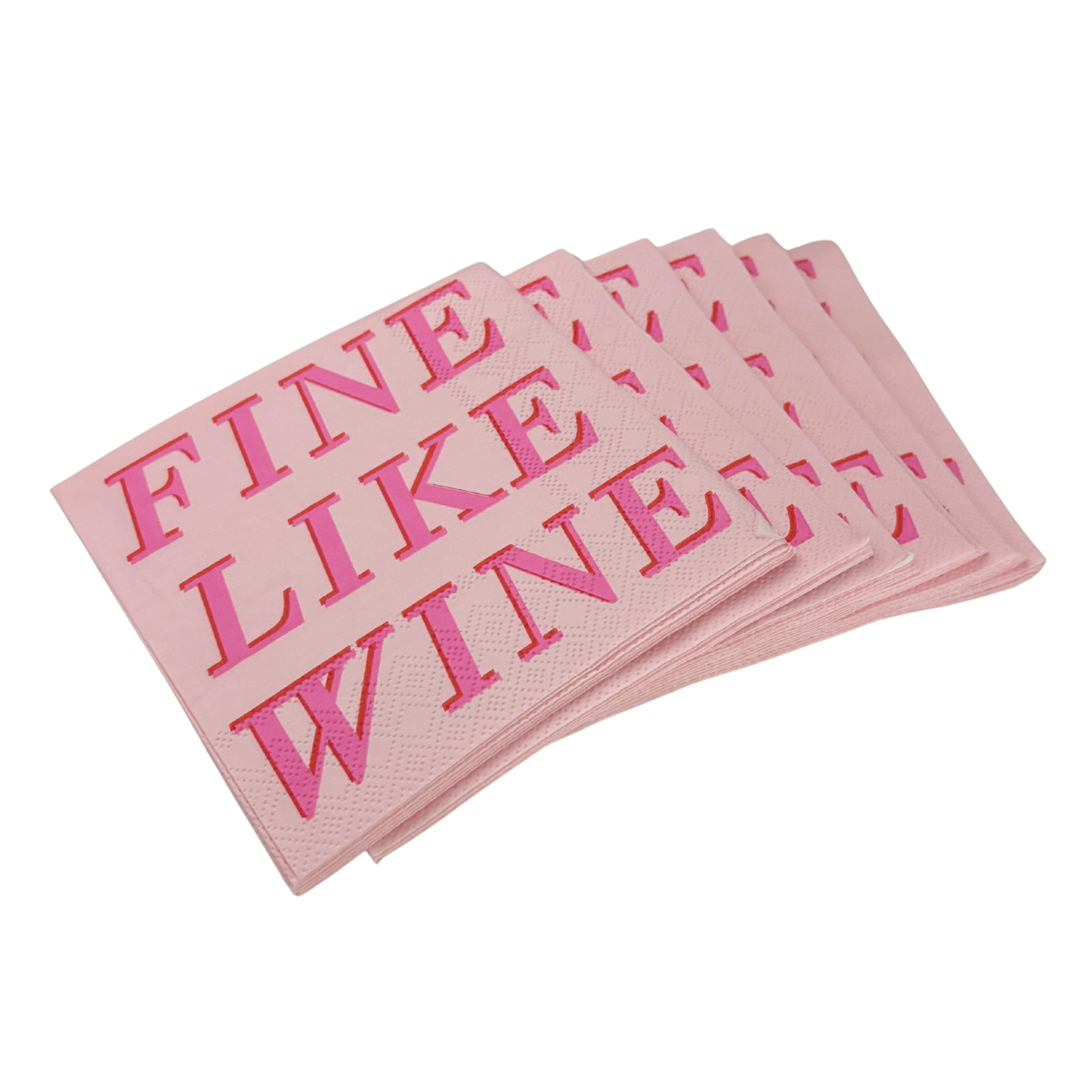 Fine Like Wine Beverage Napkins | Pink Party Napkins | 5''
