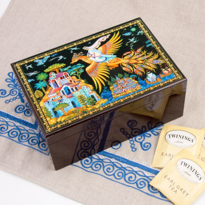 Firebird Tea Bag Storage Box | Tea Lovers Container Chest Box | 8.7'' x 5.9''