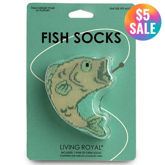Fish Socks 3D Packaged Crew Socks in Green