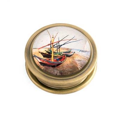 Fishing Boats on the Beach Folding Magnifier | Giftable Magnifying Glass-Value Arts-The Bullish Store
