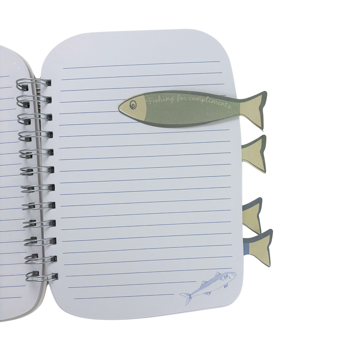 Fishing for Compliments Sticky Notes 2 Pack | Sardine Shaped | NPW-NPW-The Bullish Store