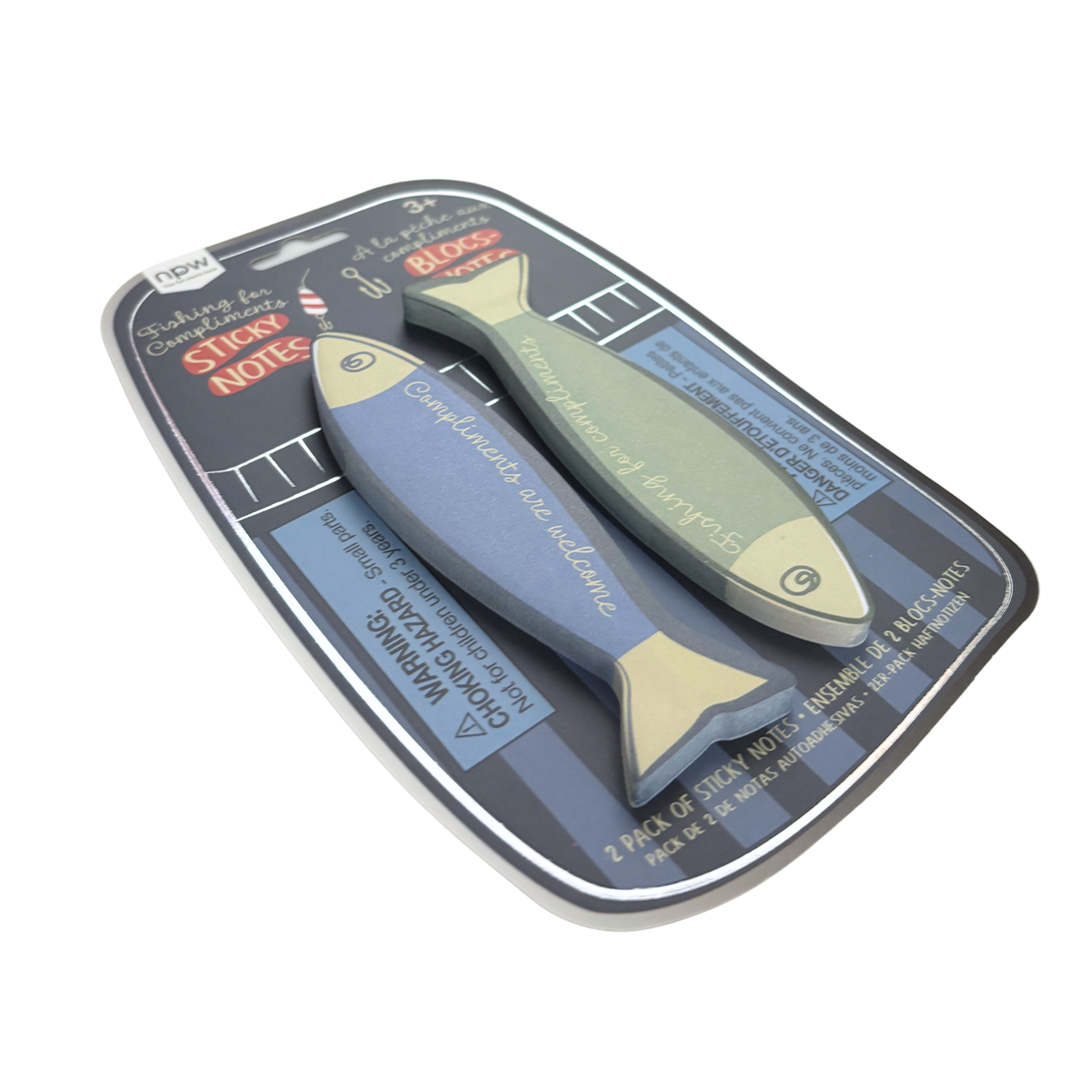 Fishing for Compliments Sticky Notes 2 Pack | Sardine Shaped | NPW-NPW-The Bullish Store