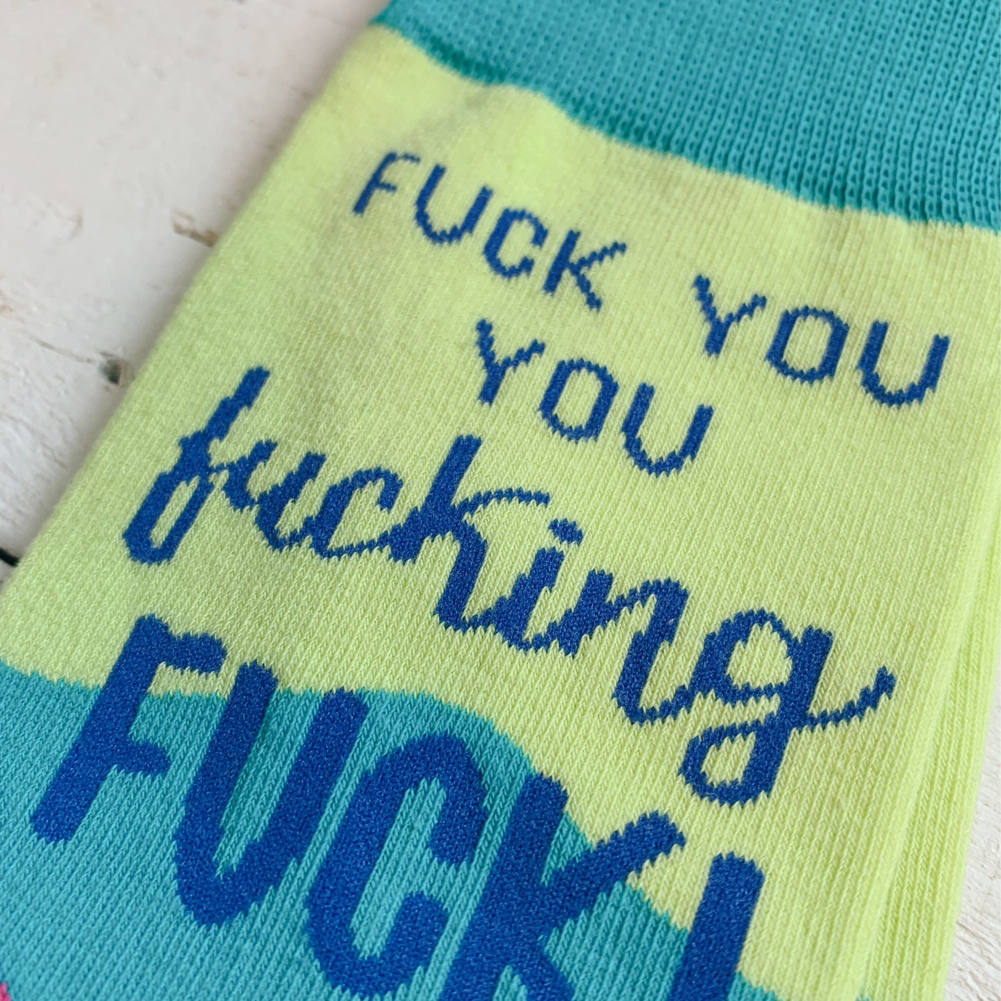 F**k You You F..king F**k Ladies' Crew Socks | Multicolor Sweary Women's Socks