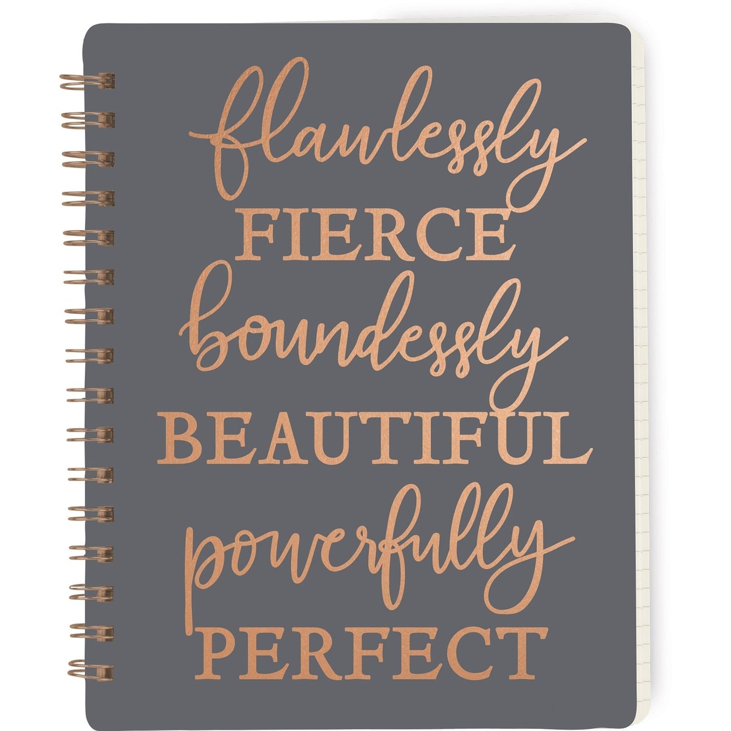 Flawlessly Fierce Spiral Notebook | Foil Lettering | 5.75" x 7.50" | 120 Lined Pages