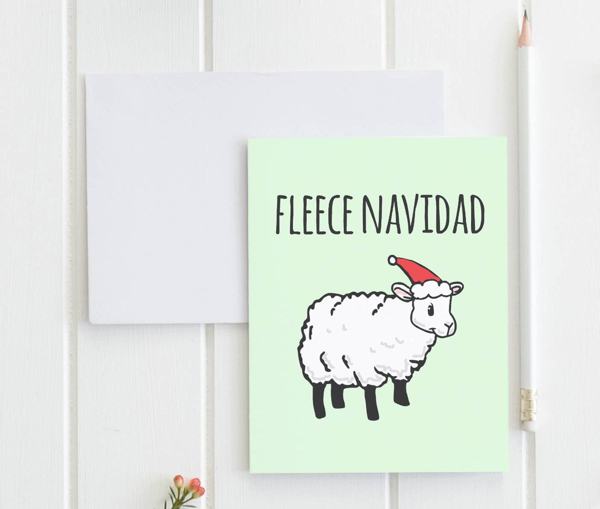 Fleece Navidad Sheep Funny Christmas Card