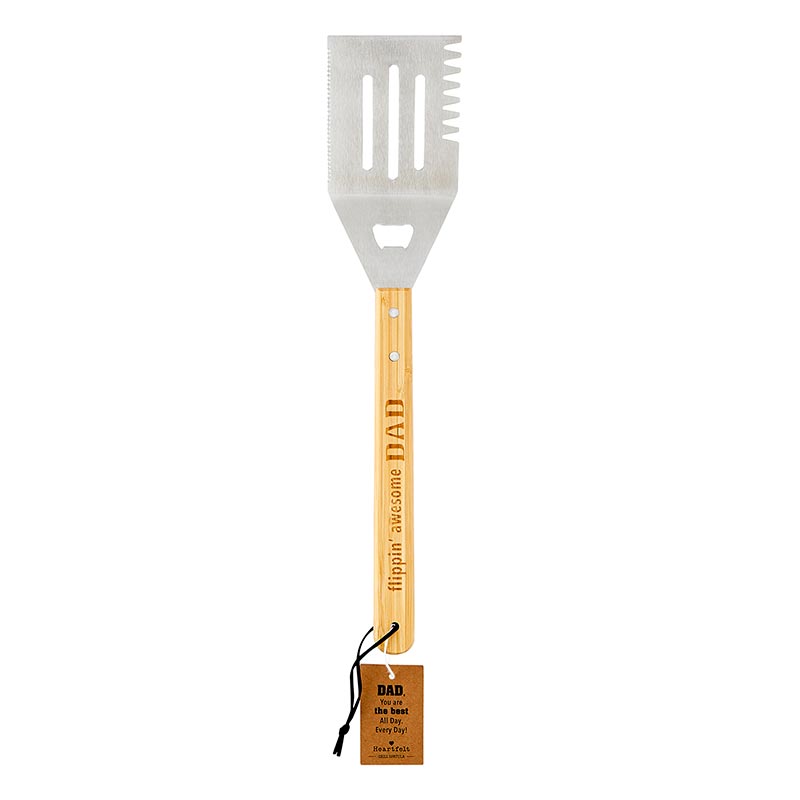 Flippin' Awesome Dad Grill Spatula | Bamboo Handle BBQ Grilling Tool Turner