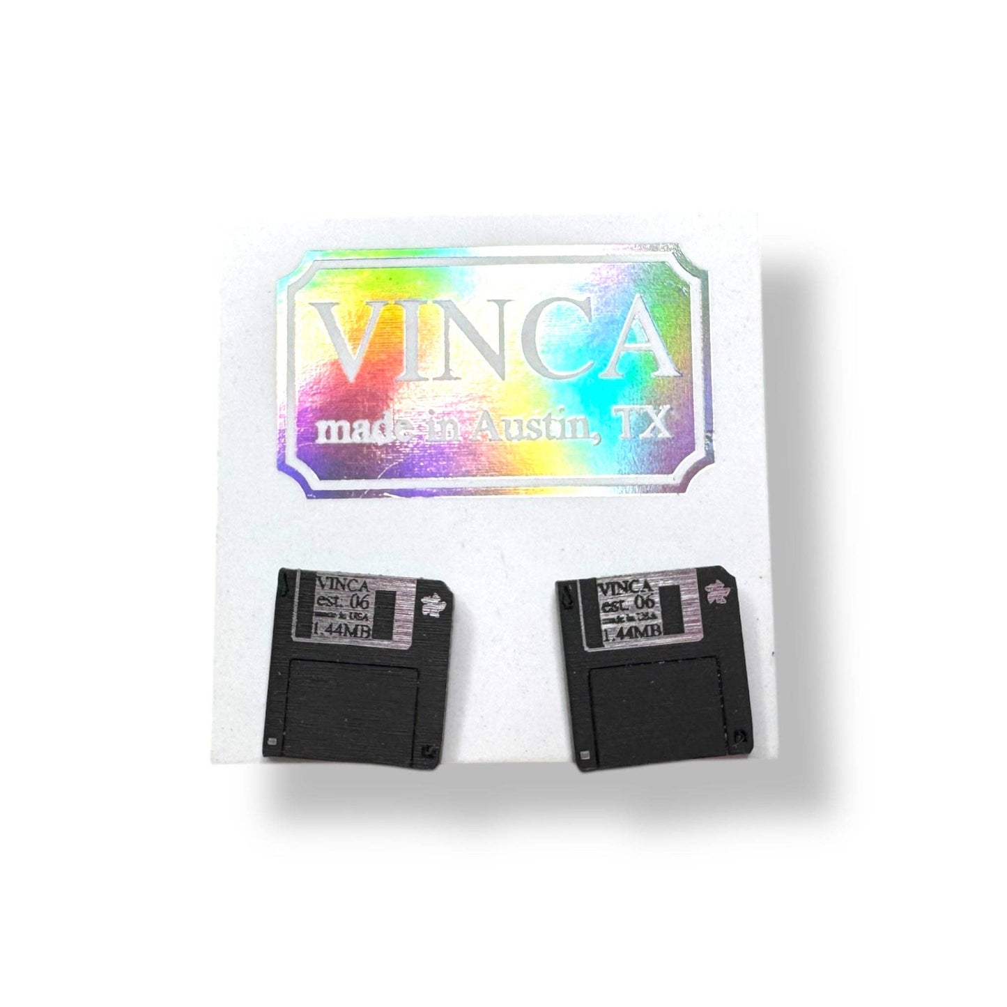 Floppy Disk (AKA The Save Icon) Earrings | Flexible Diskette Retro Fashion Jewelry