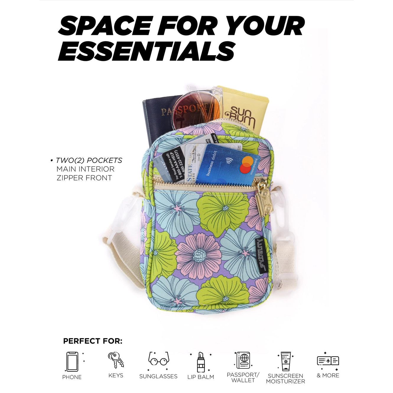 Floral '70s Crossbody Mini Brick Bag | Made of 100% Recycled Bottles