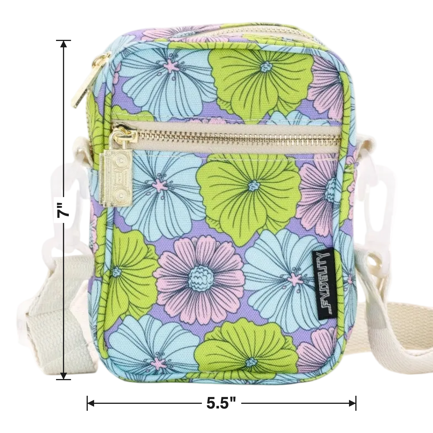Size chart — 5.5" W x 7" H (bag body)