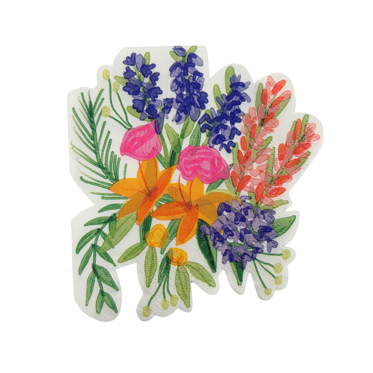 Floral Bunches Shaped Die Cut Party/Beverage/Cocktail Napkins