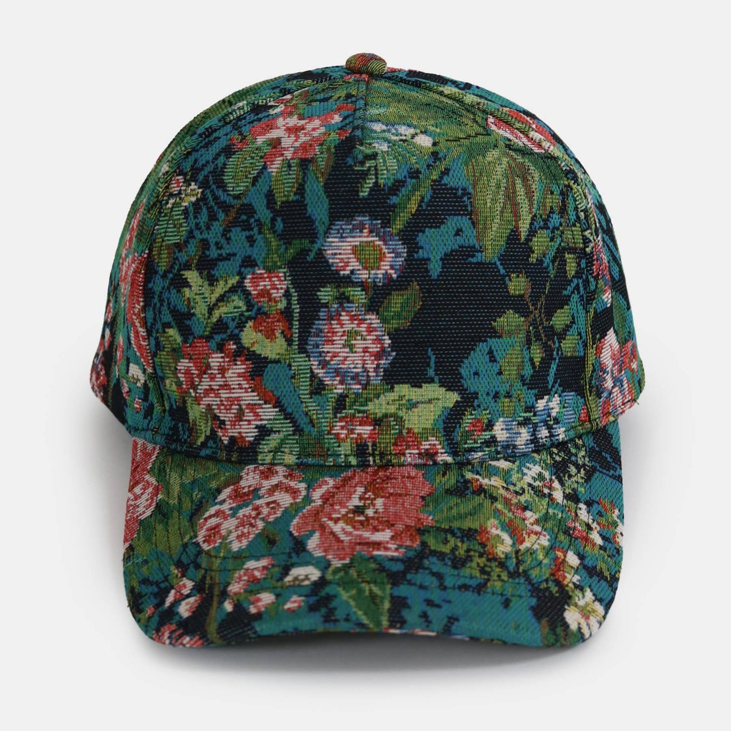 Floral Brocade 5 Panel Baseball Cap | Adjustable Structured Cap | One Size Fits Most
