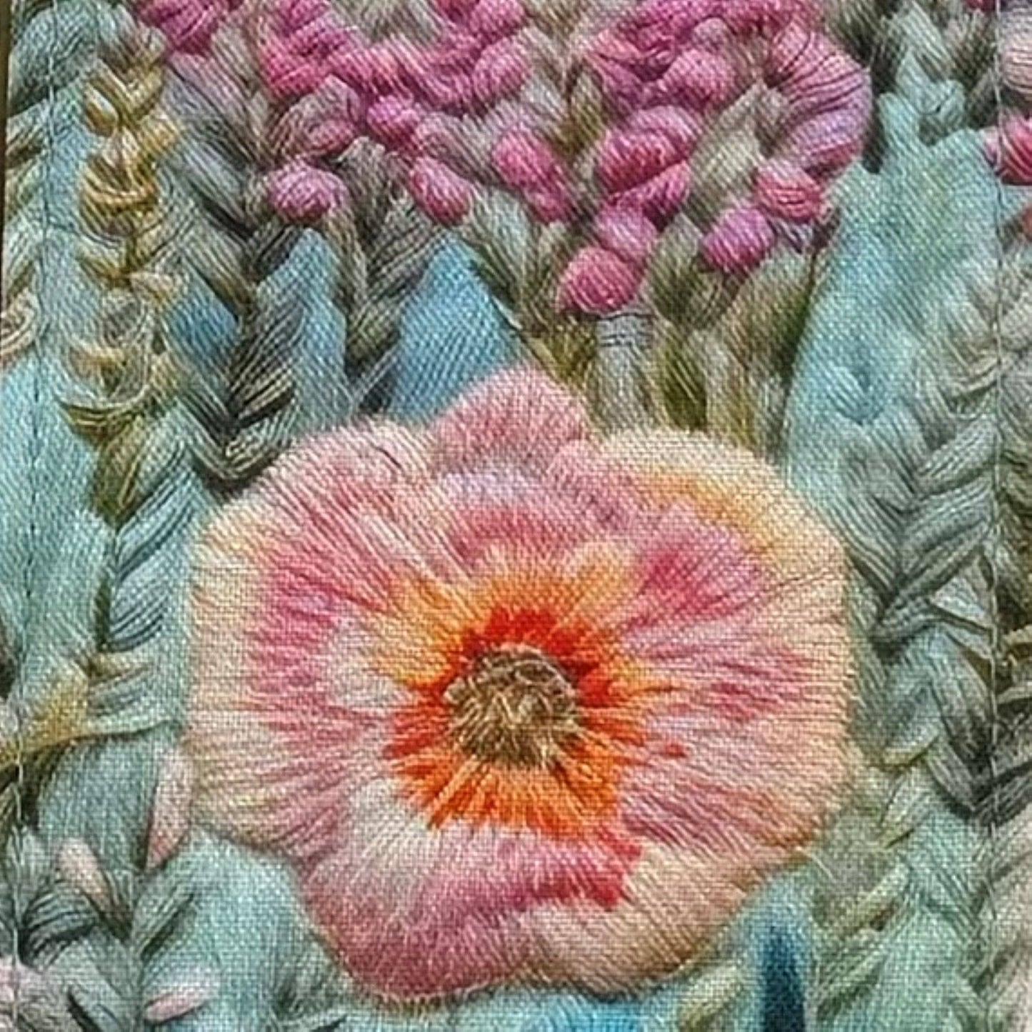 Floral Digital Embroidery Print Card Holder | RFID Blocking Wallet