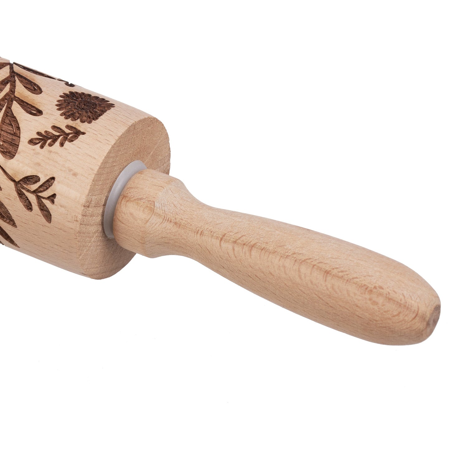 Floral Embossed Rolling Pin | Bees and Florals Design | 13.75" x 2"