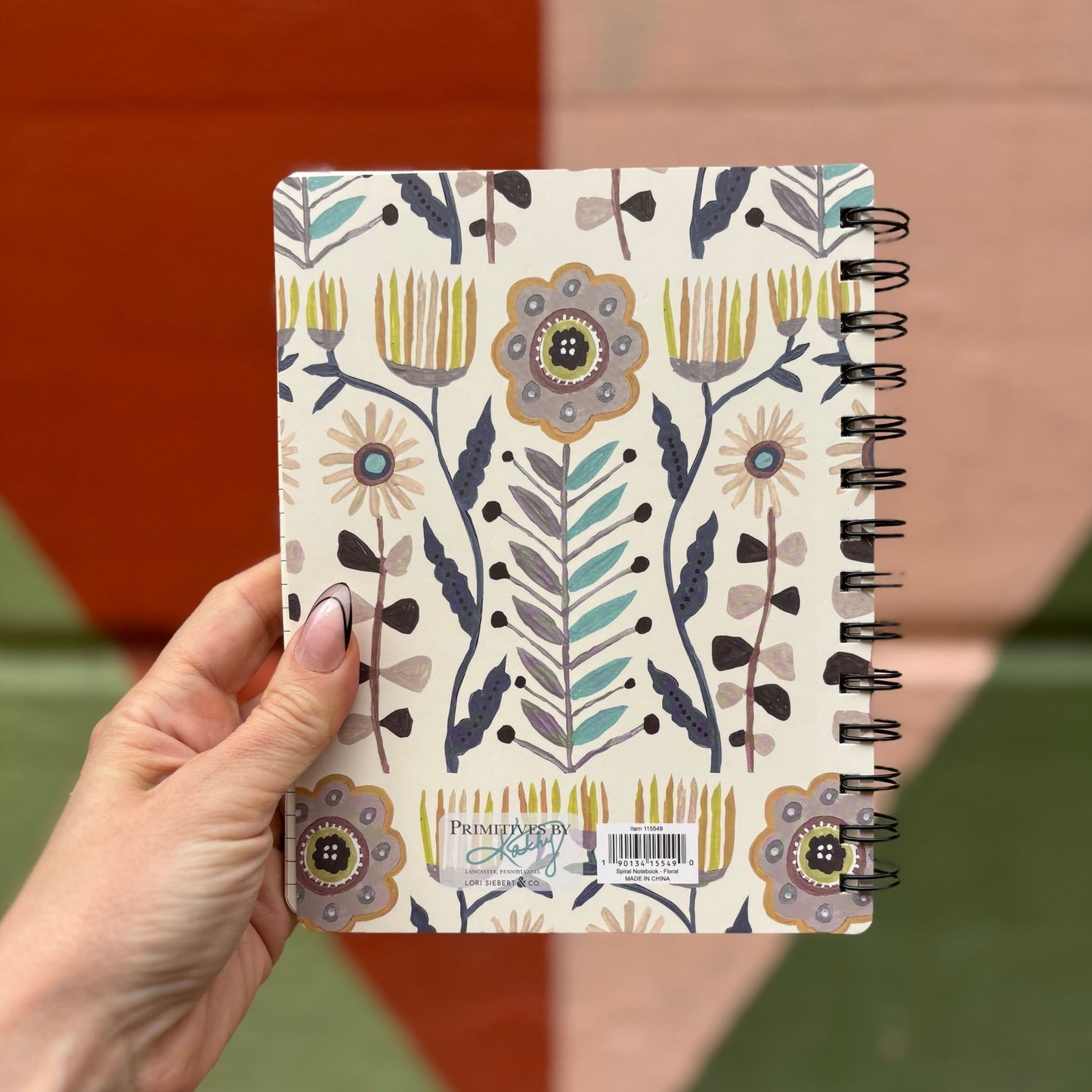 Floral Spiral Notebook | Double-sided 120 Lined Pages Folk Art Style Journal