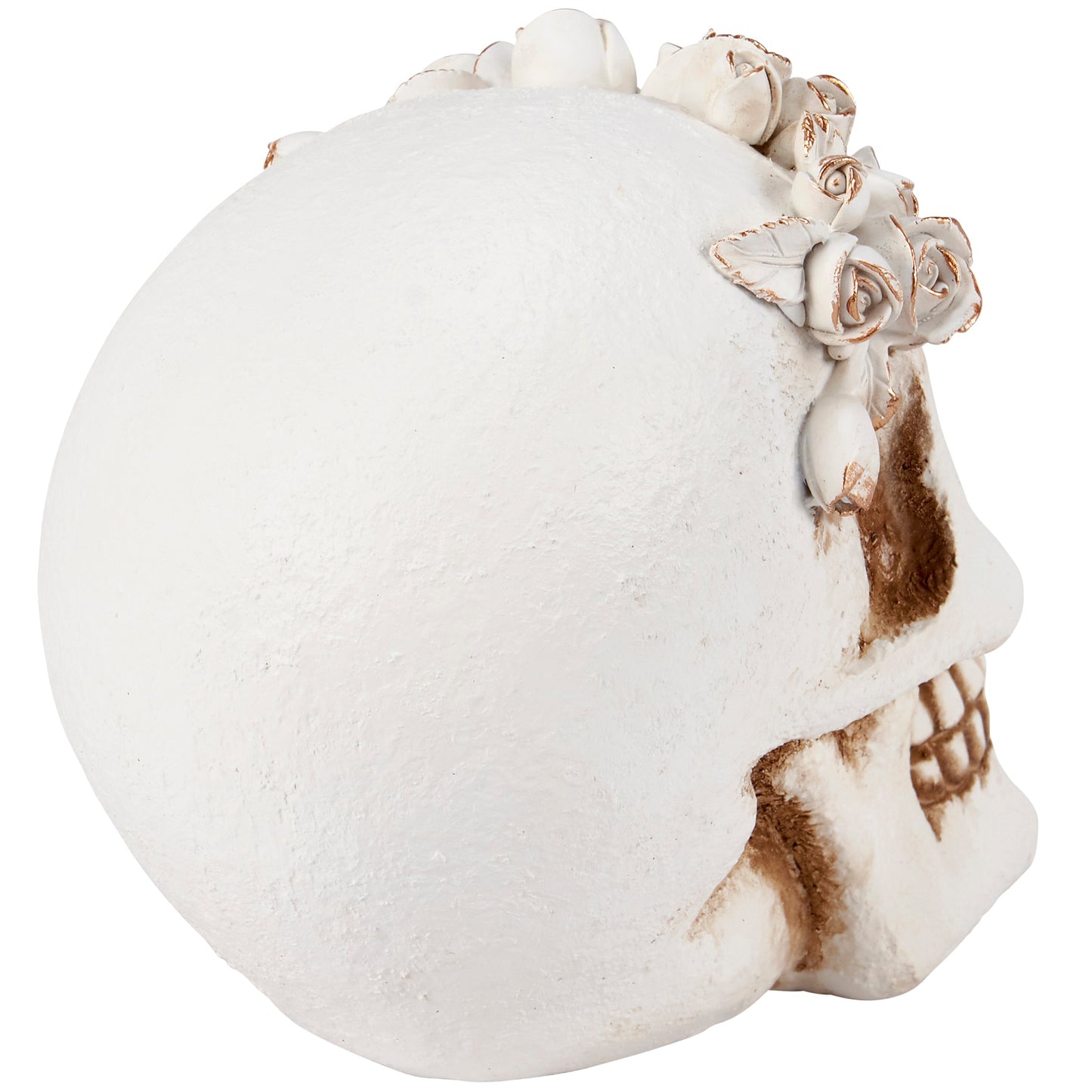 Flower Crown Skull Decor | Human Head Sculpture Figurine