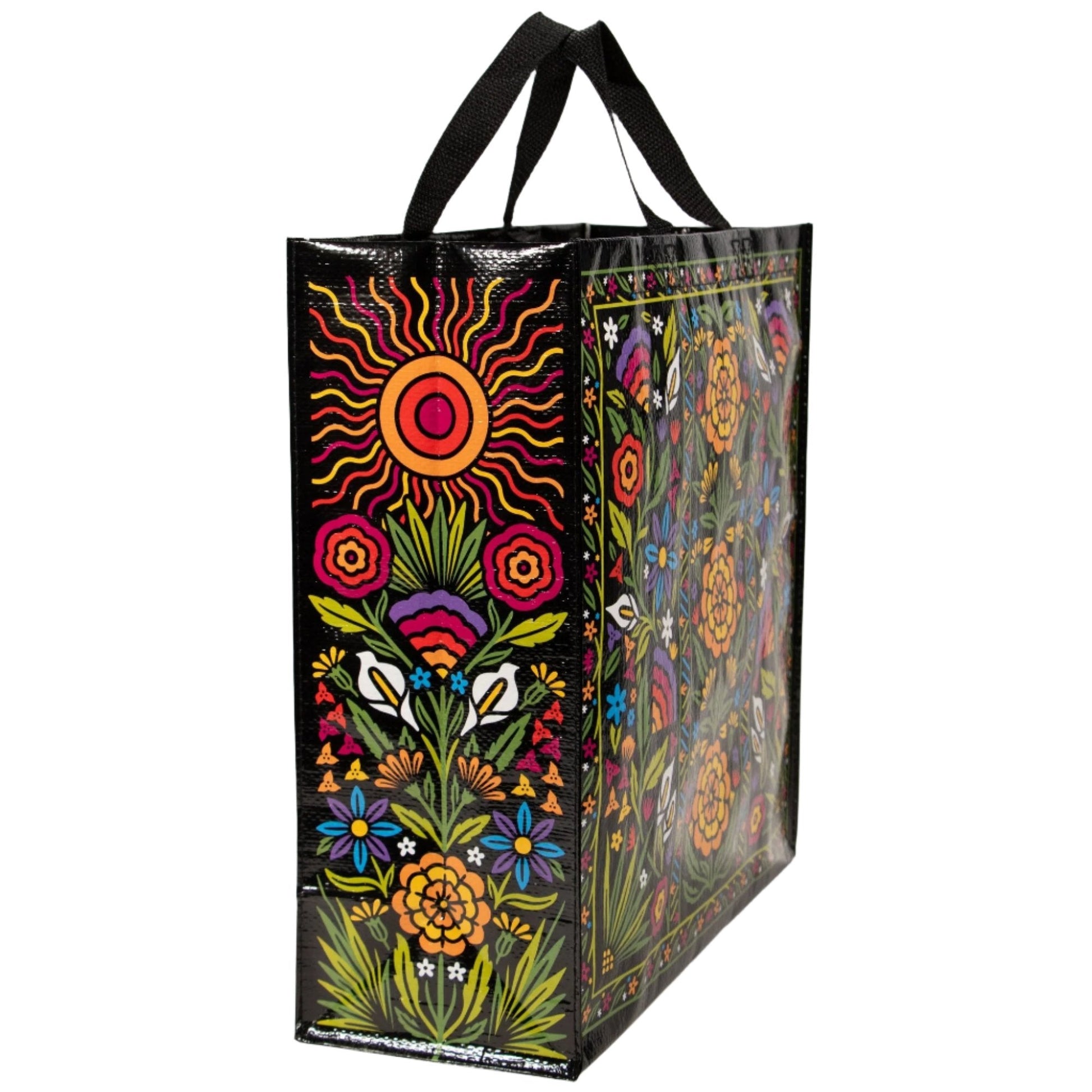 Flower Fest Shopper Tote Bag | Recycled Material Shopping Bag | 15" x 16" | BlueQ at GetBullish