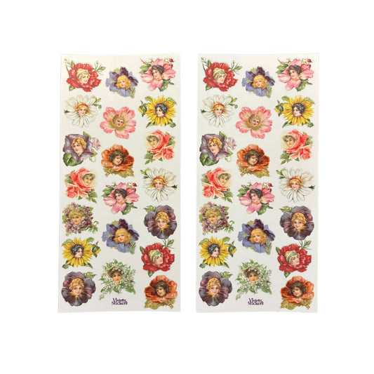 Flower Petal Ladies Clear Stickers | 4" x 8" | 2 Sheets-Violette Stickers-The Bullish Store