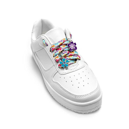 Flower Power Shoelaces with Charms Set | Shoe Strings with Charms Set