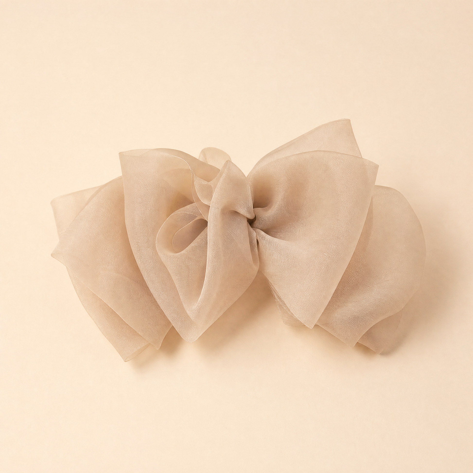 Fluffy Oversized Hair Bow Clip | Spring & Summer Hair Accessory (Beige, Black, Cream)-Miss Sparkling-The Bullish Store