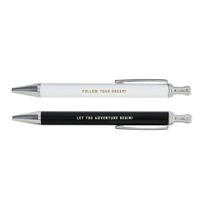Follow Your Dream + Let The Adventure Begin Pen Set | Giftable Pens | Novelty Office Desk Supplies