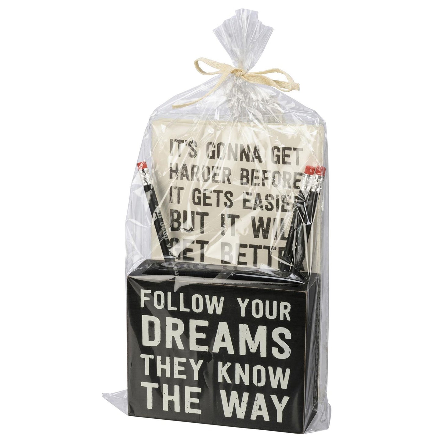 Follow Your Dreams Stationery Gift Set | Giftable | Notebooks, Pencils, Pen Holder