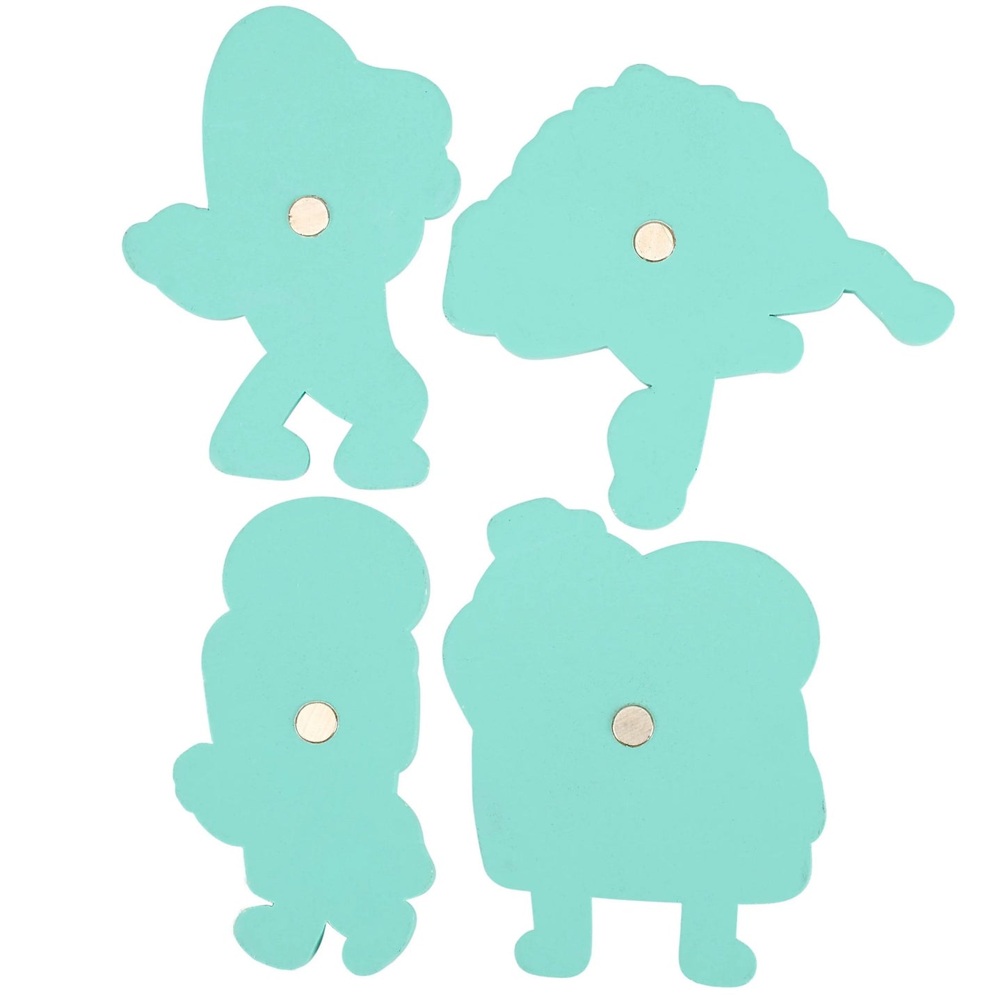 Food Crew Magnet Set | Retro Wooden Food Character Fridge Magnets | Pizza Taco Ice Cream Toast Kitchen Gift