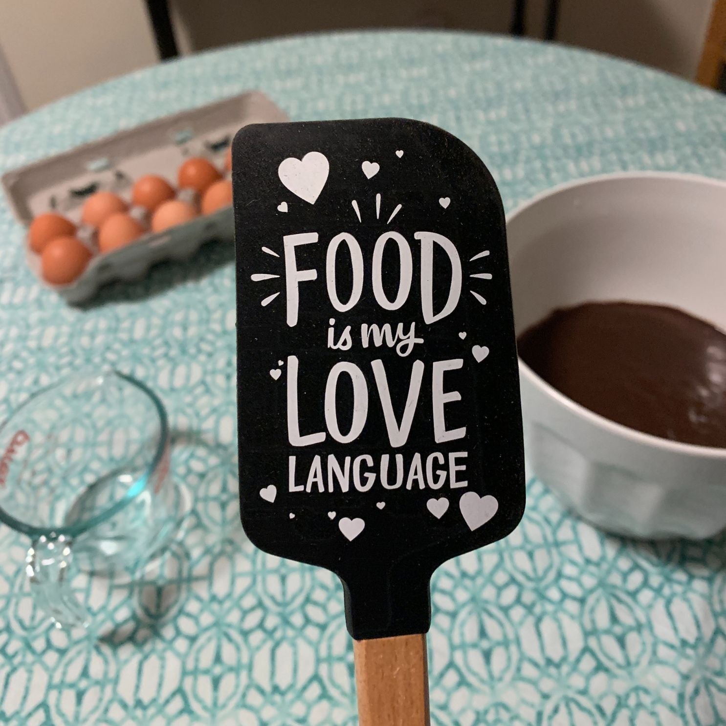 Food Is My Love Language Spatula With A Wooden Handle