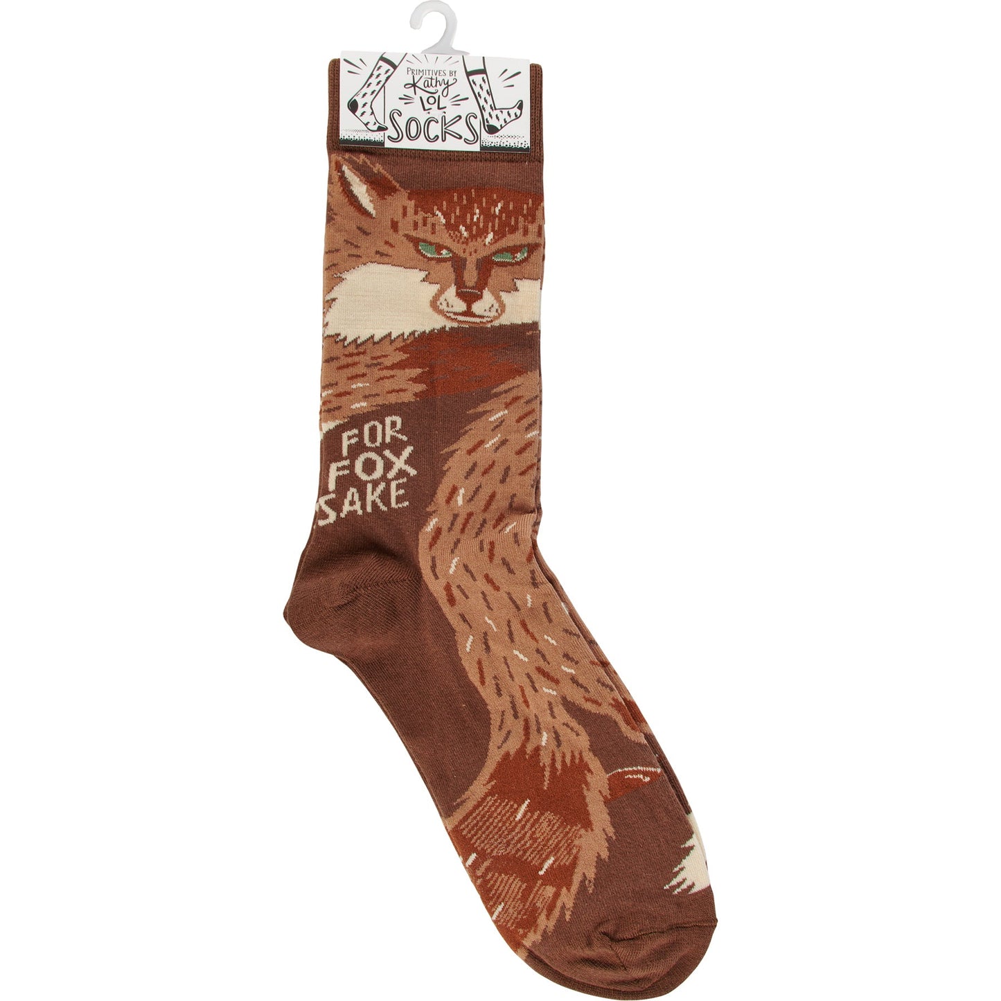 For Fox Sake Funny Socks in Brown | Unisex