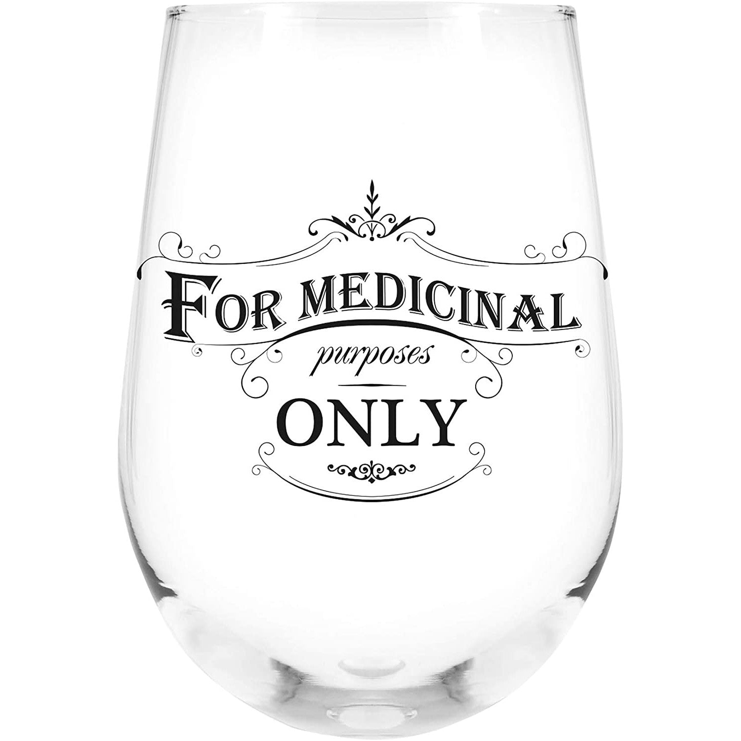 For Medicinal Purposes Only Stemless Wine Glass | Set of 2