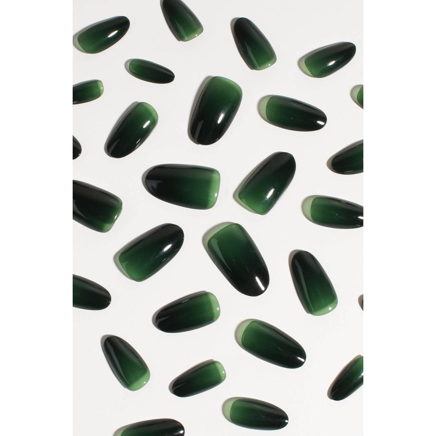 Forest Lush Press-On Nails | Deep Green Glossy Nails | Reusable & Non-Toxic